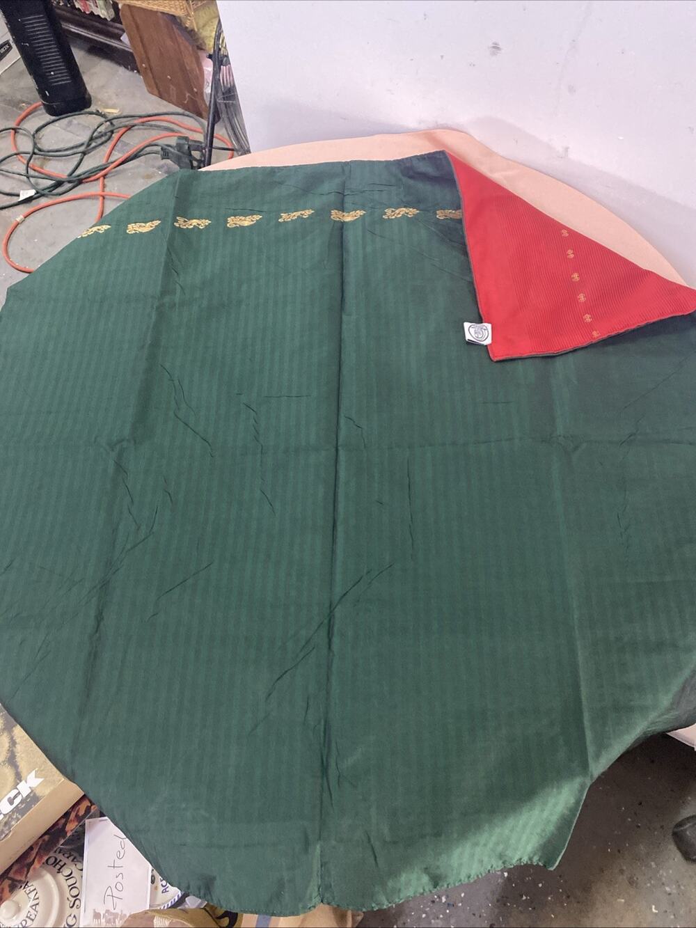 Original Shakti.ism Scarf Beige W/ Green Side & Red SideMade In India 29” Square